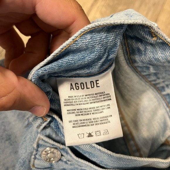 Agolde Criss Cross Upsized Jean Suburbia Light Wash Size 25 Loose High Rise - Picture 14 of 14